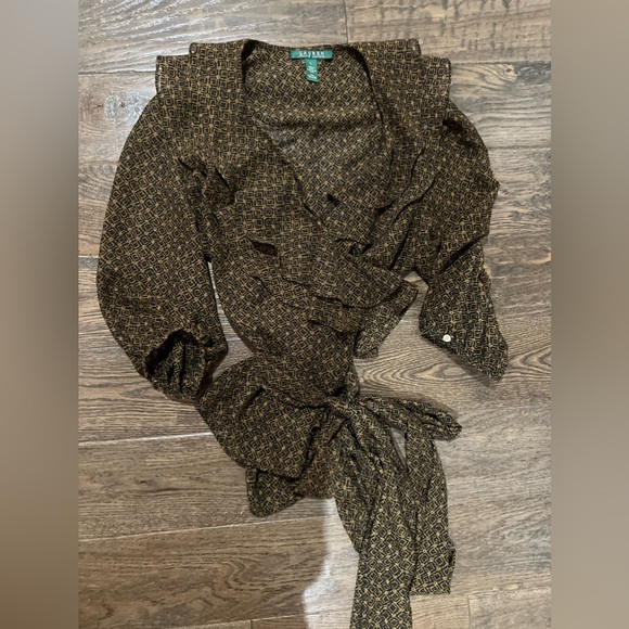 LAUREN Ralph Lauren Blouse With Tie, Size L - Picture 4 of 6